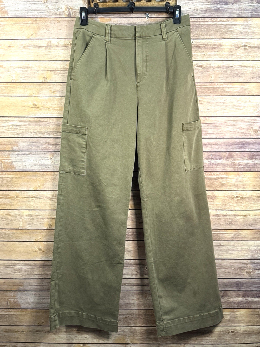 Joes Jeans The Petra Womens Olive Green Wide Leg Cargo Utility Pants 31